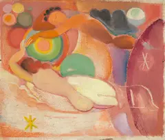 Max Ackermann, Ohne Titel, 1937, Öl auf Sperrholzplatte