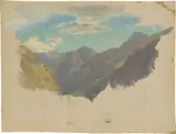 Carl Hummel, Alpenlandschaft, Um 1850, Öl auf Leinwand (nicht aufgespannt)