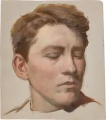 Konrad Böse, Kopfstudie, Öl über Bleistift auf Papier