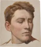 Konrad Böse, Kopfstudie, Öl über Bleistift auf Papier