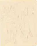 Tanz im Café by Ernst Ludwig Kirchner, 1919, Bleistift auf Papier (aus einem Skizzenbuch), sold Jun 2023