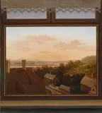 Karl Gustav Nieritz, Blick von Loschwitz nach Dresden, 1820, Öl auf Leinwand. Doubliert