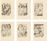 Max Beckmann, Kasimir Edschmid: Die Fürstin, 1918, Original-Pergamentbuch mit 6 Kaltnadelradierungen, jeweils auf Velin
