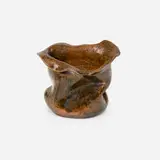 Top hat novelty by George E. Ohr, 1895-96, glazed earthenware, sold Sep 2021