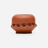 Vase by George E. Ohr, 1897-1900, glazed earthenware, sold Sep 2021