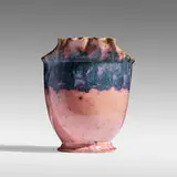 Pillow vase by George E. Ohr, 1897-1900, glazed earthenware, sold Sep 2021