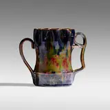 Vase by George E. Ohr, 1897-1900, glazed earthenware, sold Sep 2021