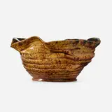 Vessel by George E. Ohr, 1897-1900, glazed earthenware, sold Sep 2021