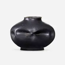 Vase by George E. Ohr, 1898-1910, glazed earthenware, sold Sep 2021