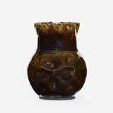 Vase by George E. Ohr, 1897-1900, glazed earthenware, sold Sep 2021