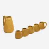 Early tankard with five mugs by Artus Van Briggle for Van Briggle Pottery, 1903, glazed earthenware, sold Sep 2021