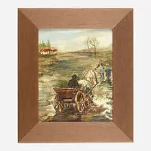 Pauline Pottery, Untitled (landscape plaque), c. 1890, glazed earthenware