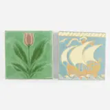 Grueby Faience Company, Tiles, set of two