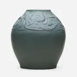 Early and Large vase with poppies by Artus Van Briggle for Van Briggle Pottery, 1903, glazed earthenware, sold Sep 2021