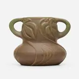 Early vase with Virginia creepers by Artus Van Briggle for Van Briggle Pottery, 1902, glazed earthenware, sold Sep 2021