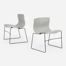Vignelli Associates, Handkerchief chairs, pair, 1985, fiberglass-reinforced polyester, enameled steel