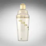 Napier Company, Tells-U-How cocktail shaker, c. 1935, silver-plated and parcel-gilt metal