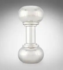 Asprey & Co., Dumbbell cocktail shaker, 2003, silver-plated metal