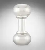 Asprey & Co., Dumbbell cocktail shaker, 2003, silver-plated metal