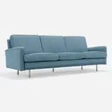 Loose Cushion sofa, model 5683 by George Nelson & Associates, 1955, upholstery, chrome-plated steel, sold Mar 2025