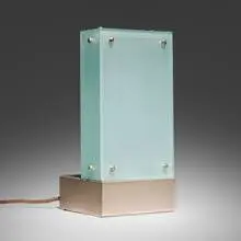 Andree Putman, Glaçon table lamp from the Hotel Wasserturm, Cologne, c. 1989, glass, steel