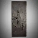 Roger Desserprit, Sculpted wall panel, c. 1970, patinated aluminum