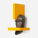 Boolean and African mask, Watchman by Piergiorgio Robino & Edoardo U. Trave for Studio Nucleo, 2017, epoxy resin, African mask, sold Feb 2025