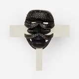 Boolean and African mask, Watchman by Piergiorgio Robino & Edoardo U. Trave for Studio Nucleo, 2017, epoxy resin, African mask, sold Feb 2025