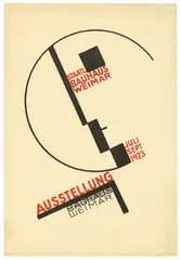 Dörte Helm, Ausstellung Bauhaus Weimar Juli Sept 1923, 1923, Farblithografie auf leichtem Karton (Postkarte)