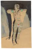 Walter Schnackenberg, Die Tänzerin Carmen Tortola Valencia, 1912, Aquarell, Tuschpinsel und Deckweiß über Bleistift auf Papier