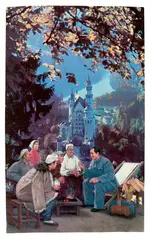 Erró, Ohne Titel (Mao vor Neuschwanstein), 1975, Collagierter Offsetprint, doppelseitig