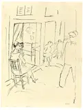 Bordellstraße Marseille by George Grosz, 1927, Rohrfeder in Tusche auf Papier, sold Dec 2020
