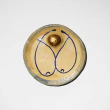 Jb Blunk, Untitled (plate), c. 1980, glazed and gilt earthenware