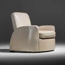 John Vassos, Art Deco lounge chair for the New York World's Fair, c. 1939, leather, painted wood