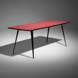 Jean Prouvé, Dining table, c. 1953, enameled steel, Formica over pressed board