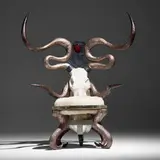 Costello Tagliapietra, Throne for Jean De Merry, c. 2011, resin, Lucite, steel, shearling