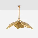 Tommaso, Leaf ceiling lamp, c. 1970, brass