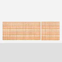 Paul Laszlo, Custom wood drapes from the John M. Hudspeth Residence, set of two, 1951-52, wood, wool, rayon, metallic thread