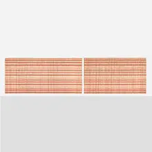Paul Laszlo, Custom woven wood drapes from the John M. Hudspeth Residence, set of two, 1951-52, wood, wool, rayon, metallic thread