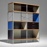 Charles and Ray Eames, ESU 400-N, 1950, birch plywood, lacquered masonite, lacquered plywood, zinc-plated steel
