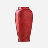 Experimental vase by Hugh C. Robertson for Chelsea Keramic Art Works, 1885-89, oxblood-glazed stoneware, sold Sep 2021