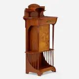 Louis Majorelle, Salon cabinet with orchids, c. 1900, mahogany veneer, marquetry of lacewood, birch, rosewood, and elm, gilt bronze