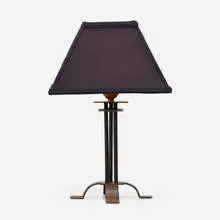 Warren McArthur and Frank Lloyd Wright, Table lamp from the Arizona Biltmore Hotel, Phoenix, 1927, enameled iron, linen