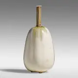 Gourd vase by Taxile Doat likely for University City, 1912-14, crystalline glazed porcelain, sold Sep 2021