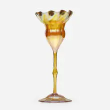 Floriform vase by Tiffany Studios, c. 1909, hand-blown Favrile glass, sold Sep 2021