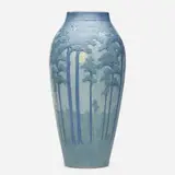 Newcomb College Pottery, Lamp base with tall pines, 1924, glazed earthenware