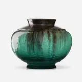 Large vase by Fulper Pottery, c. 1917-23, Flemington Green flambé-glazed earthenware, sold Sep 2021