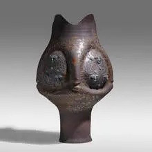 Edwin and Mary Scheier, Monumental chalice form, 1966, glazed stoneware