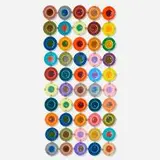 Frances and Michael Higgins, Rondelays, set of fifty, c. 1960, fused glass, brass