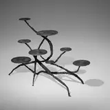 James Bearden, Medusa display, 2023, plasma-carved steel with metallic polywash finish